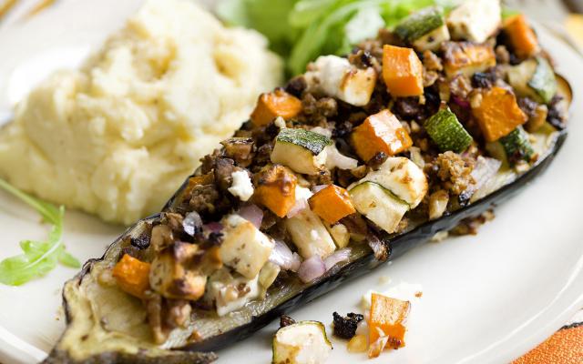 veggie gevulde aubergines